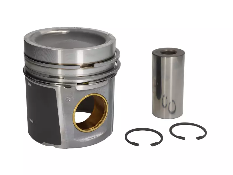 Piston, complete with rings