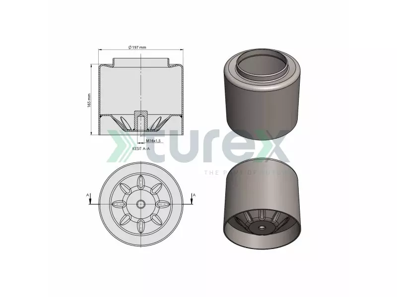 4390 Mercedes Rear Air Spring Lower Piston