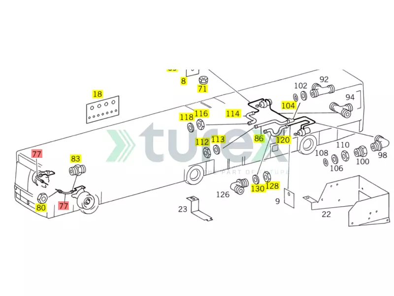 Brake Hose Mercedes O405