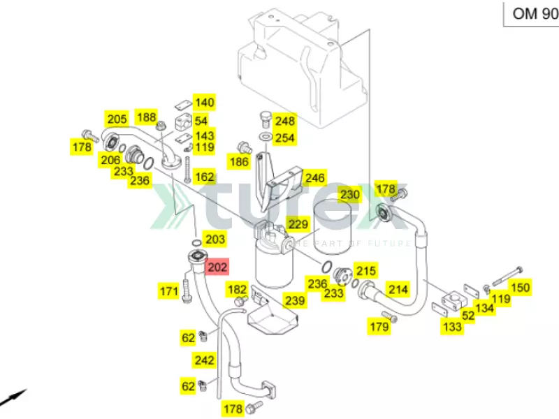 Return Pipe Mercedes Citaro, Conecto, O530