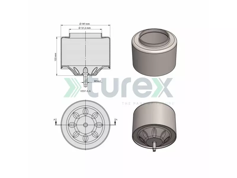 Volvo Air Spring Lower Piston