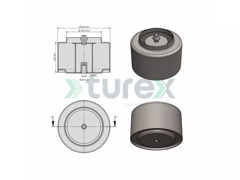 Daf Air Spring Lower Piston (3836)