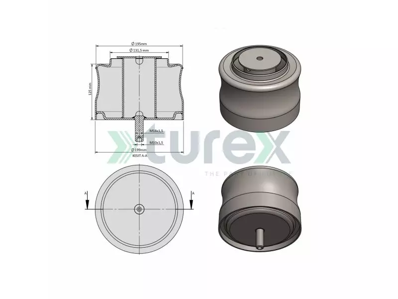 Temsa Avenue Air Spring Piston