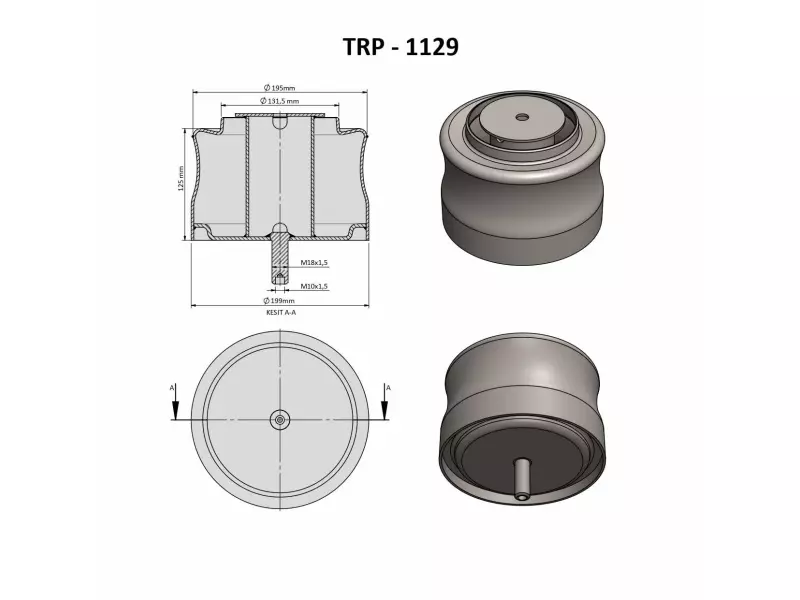 TEMSA AVENUE  AİR SPRİNG LOWER PİSTON