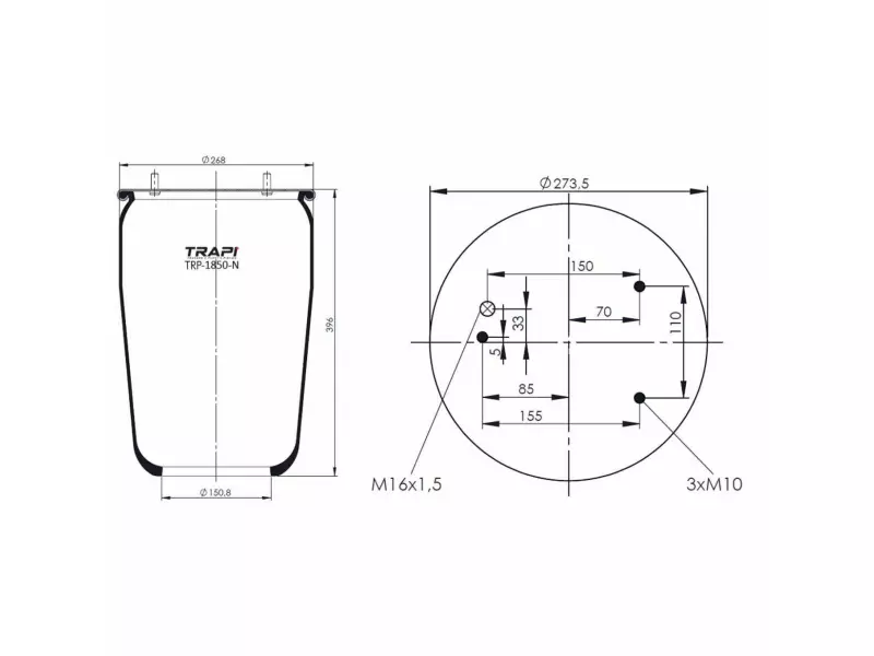 AIR SPRING WITHOUT PISTON