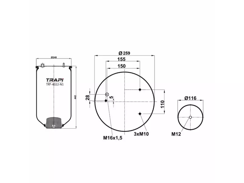 AIR SPRING WITHOUT PISTON