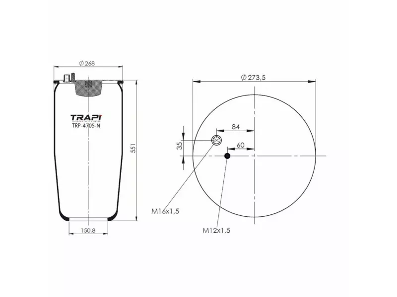 AIR SPRING WITHOUT PISTON