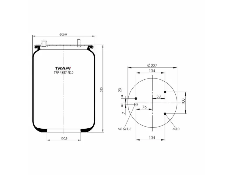AIR SPRING WITHOUT PISTON