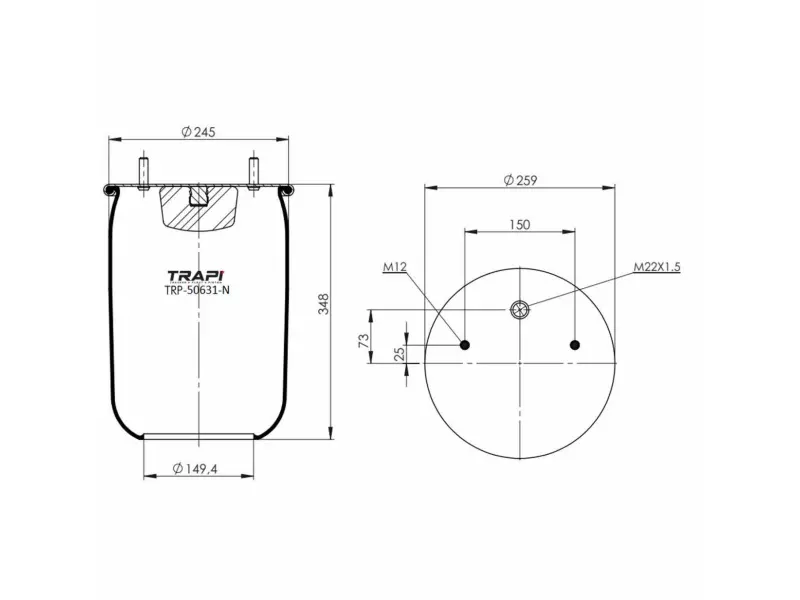 AIR SPRING WITHOUT PISTON