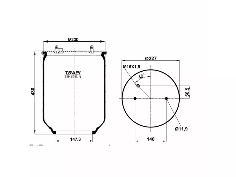 AIR SPRING WITHOUT PISTON