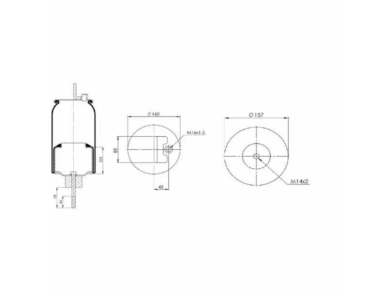 AIR SPRING COMPLETE WITH METAL PISTON