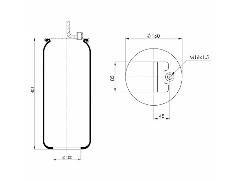 AIR SPRING WITHOUT PISTON