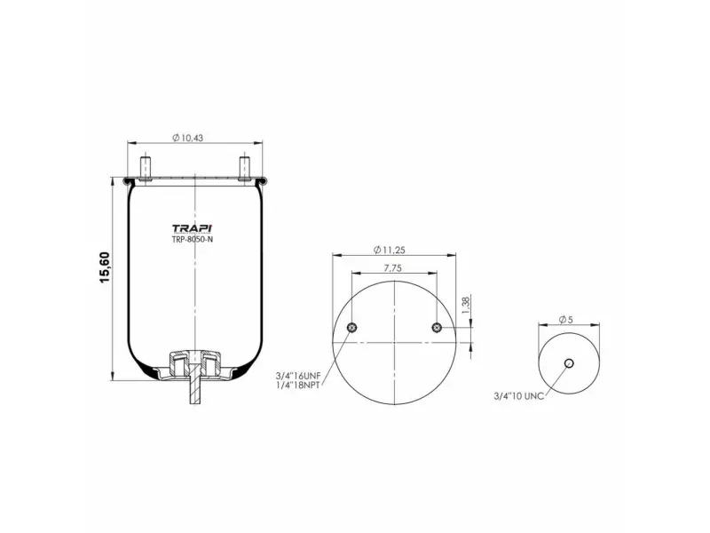 AIR SPRING WITHOUT PISTON (AMERICAN TYPE)