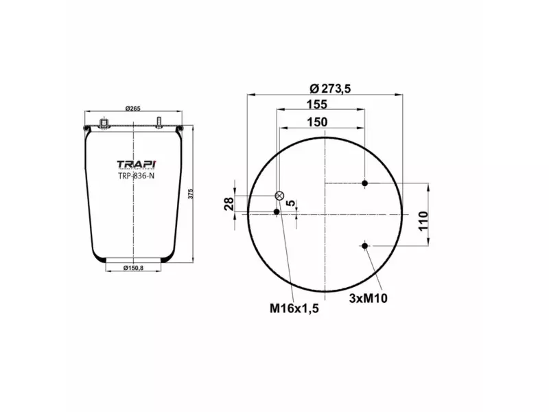 AIR SPRING WITHOUT PISTON