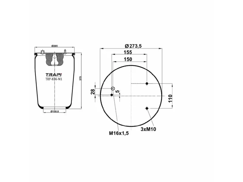 AIR SPRING WITHOUT PISTON