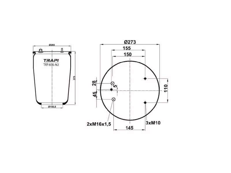 AIR SPRING WITHOUT PISTON