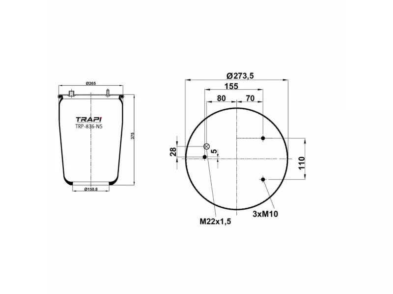 AIR SPRING WITHOUT PISTON
