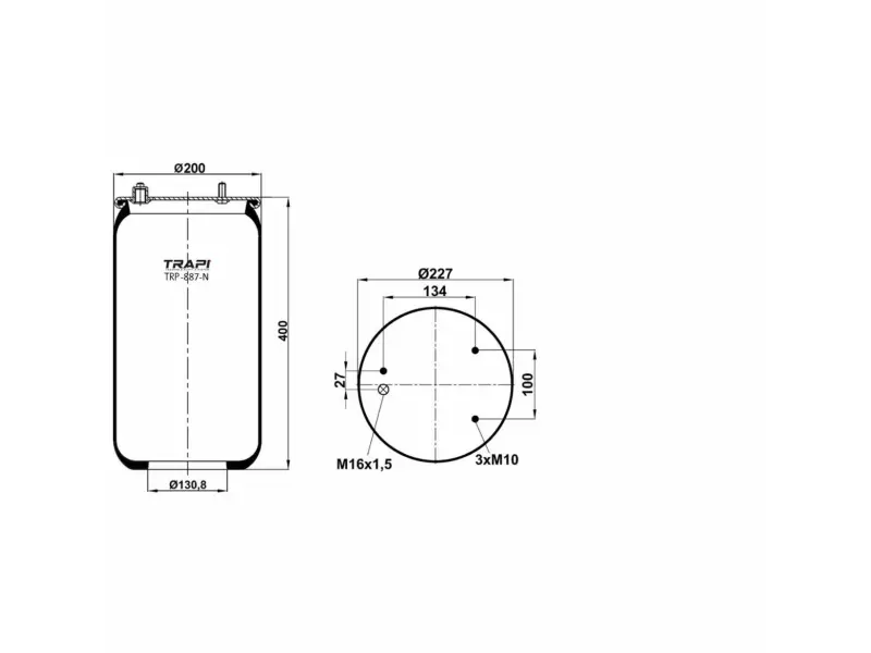 AIR SPRING WITHOUT PISTON