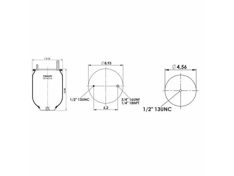 AIR SPRING WITHOUT PISTON (AMERICAN TYPE)