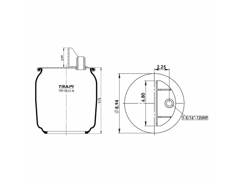 AIR SPRING WITHOUT PISTON (AMERICAN TYPE)