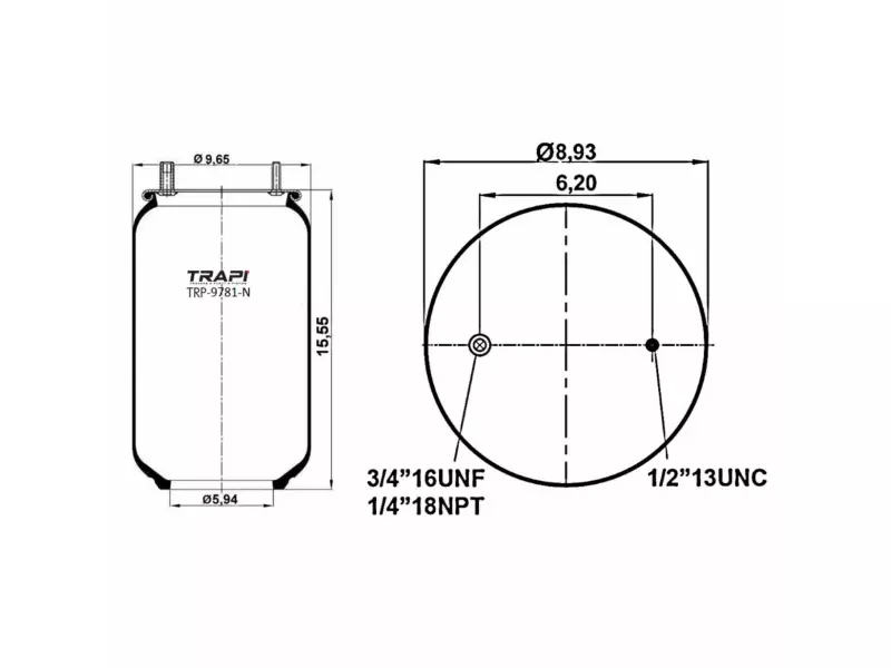 AIR SPRING WITHOUT PISTON (AMERICAN TYPE)